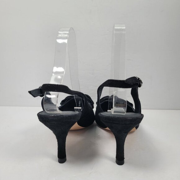 Donald J Pliner Women's Black Suede Bow Dorsay Pumps US Size 8M - Picture 6 of 10